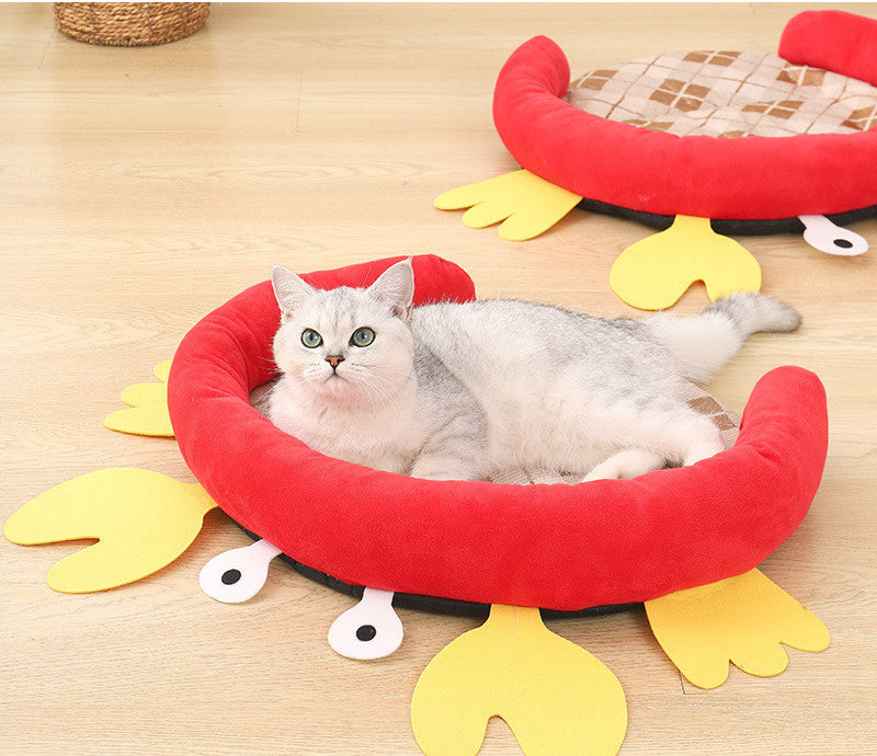 HKM-0999613 Crab Style Pet Nest Mat for Small Dogs - Soft and Easy to Clean, Available in Two Sizes