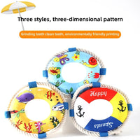 HKM-1002813 Soft Plush Dog Pull Ring Toy with Squeaker, Chew-Resistant for Fetch and Play
