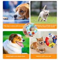 HKM-1002813 Soft Plush Dog Pull Ring Toy with Squeaker, Chew-Resistant for Fetch and Play