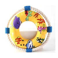 HKM-1002813 Soft Plush Dog Pull Ring Toy with Squeaker, Chew-Resistant for Fetch and Play