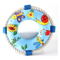 HKM-1002813 Soft Plush Dog Pull Ring Toy with Squeaker, Chew-Resistant for Fetch and Play
