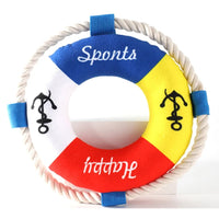 HKM-1002813 Soft Plush Dog Pull Ring Toy with Squeaker, Chew-Resistant for Fetch and Play