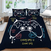 HKM-100563 3D Digital Printed Game Console Quilt Cover and Pillowcase Set - Multiple Sizes Available