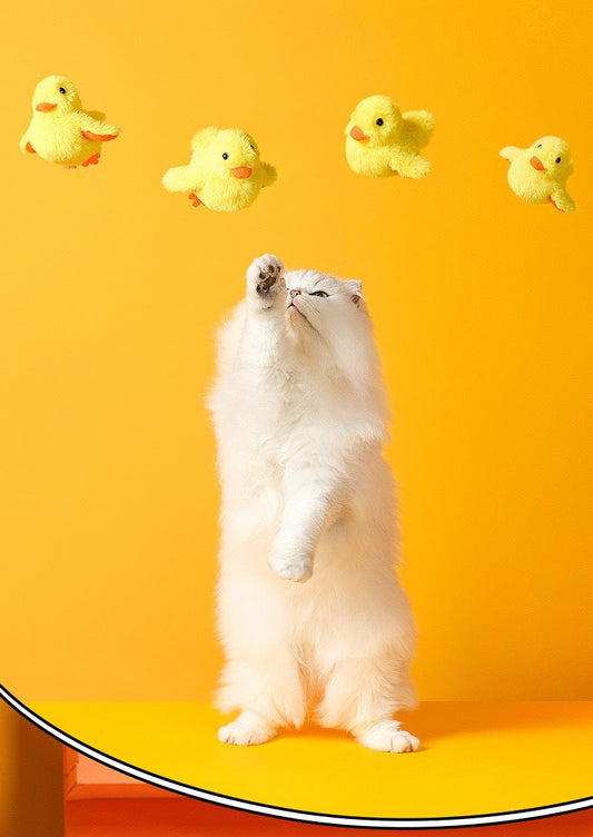 HKM-1006141 Automatic Gravity Duck Electric Cat Toy with Sound and Vibration - Rechargeable with Catnip
