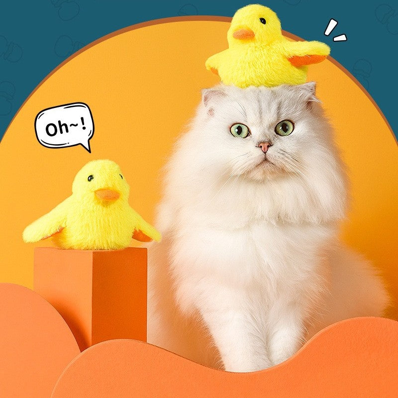 HKM-1006141 Automatic Gravity Duck Electric Cat Toy with Sound and Vibration - Rechargeable with Catnip