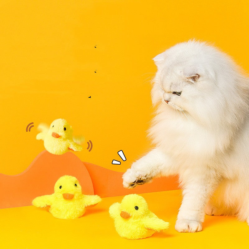 HKM-1006141 Automatic Gravity Duck Electric Cat Toy with Sound and Vibration - Rechargeable with Catnip