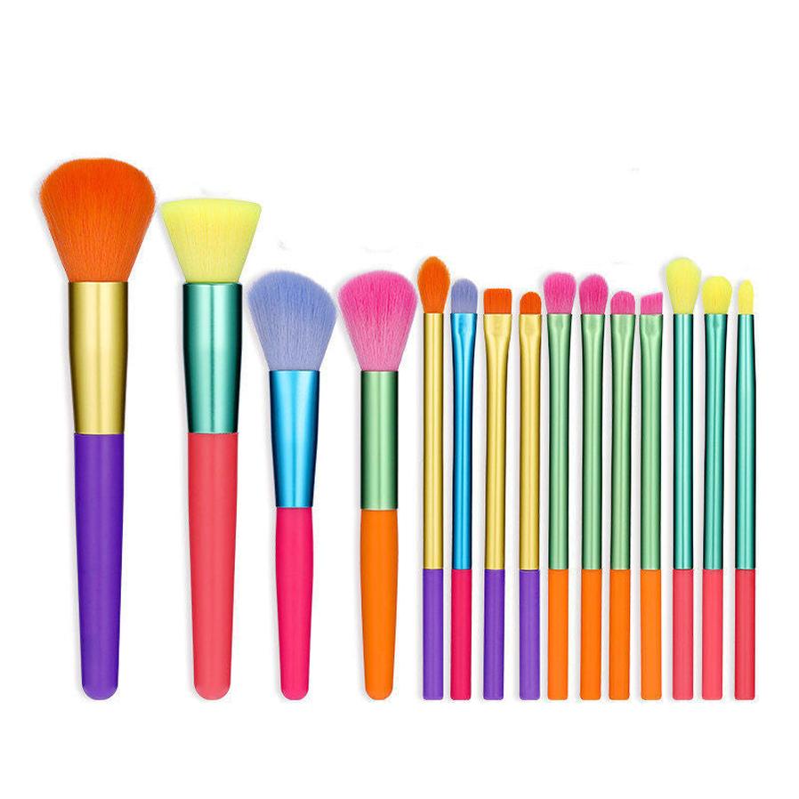 HKM-100627 15-Piece Multi-Color Makeup Brush Set for Effortless Beauty Application