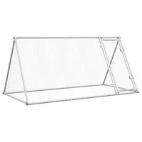 HKM-1006909 Spacious Silver Galvanized Chicken Coop for Hens and Small Animals 200x105x91 cm