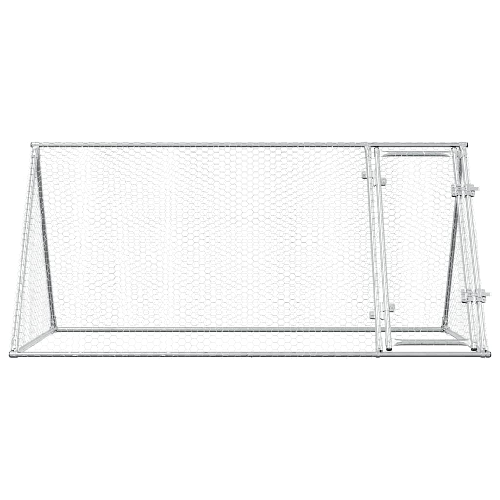 HKM-1006909 Spacious Silver Galvanized Chicken Coop for Hens and Small Animals 200x105x91 cm