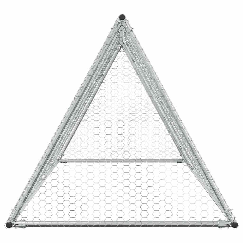 HKM-1006909 Spacious Silver Galvanized Chicken Coop for Hens and Small Animals 200x105x91 cm