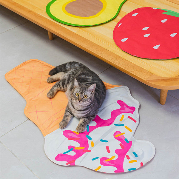HKM-1007165 Cooling Pet Pad in Ice Cream, Avocado, and Strawberry Colors for Dogs