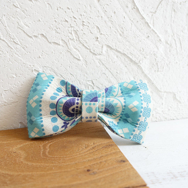 HKM-1007549 Blue Polyester Pet Bow Tie Collar - Size XS to XL