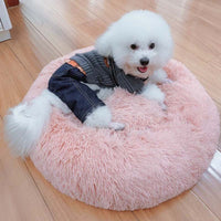 HKM-100883 Thick Plush Round Deep Sleep Cat Nest for Cozy Autumn and Winter Comfort