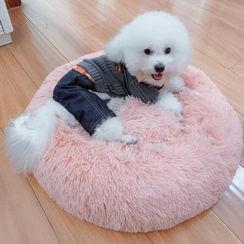HKM-100883 Thick Plush Round Deep Sleep Cat Nest for Cozy Autumn and Winter Comfort