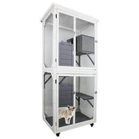 HKM-1008957 Large Indoor Outdoor Cat Climbing Frame with Cozy Sleeping Area