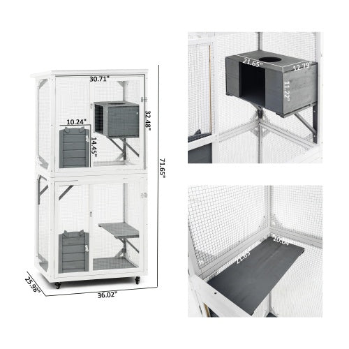 HKM-1008957 Large Indoor Outdoor Cat Climbing Frame with Cozy Sleeping Area