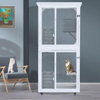 HKM-1008957 Large Indoor Outdoor Cat Climbing Frame with Cozy Sleeping Area