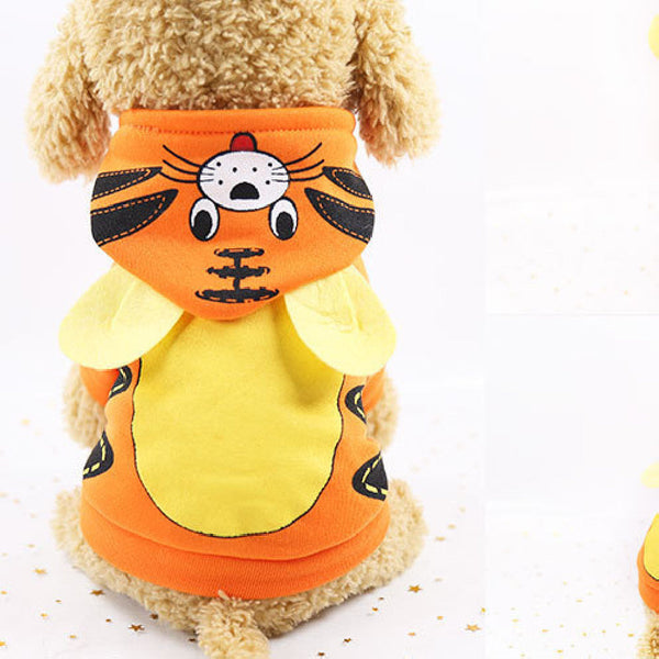 HKM-1009725 Cartoon Pet Coat for Small to Medium Dogs - Owl, Dinosaur, Duck, Tiger, Caterpillar Designs
