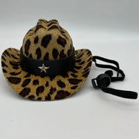 HKM-1010109 Leopard Print Cat Hat for All Seasons ¨C Stylish Denim Decoration