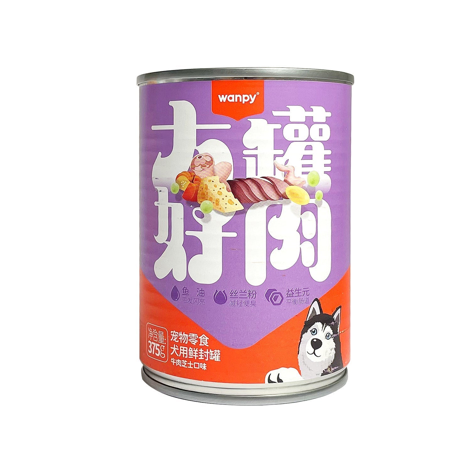 HKM-1011133 Naughty Dog Canned Beef and Chicken Wet Food - 375g Jar with Meaty Varieties and Nutritious Ingredients
