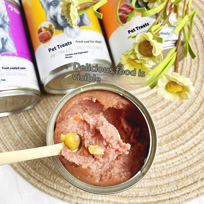 HKM-1011133 Naughty Dog Canned Beef and Chicken Wet Food - 375g Jar with Meaty Varieties and Nutritious Ingredients