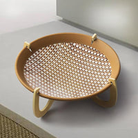 HKM-1012541 Woven Rattan Pet Hammock Bed – Off Ground, Cool Dog Mat for Year-Round Comfort, 46x46x17.5cm