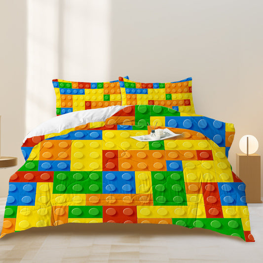HKM-101395 Colorful Dot Microfiber Comforter Set with Pillow Shams – Lightweight Bedding for Twin, Full, Queen, King Sizes