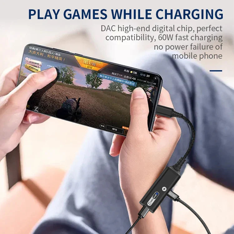 HKM-101459 2-in-1 USB-C to 3.5mm Audio Adapter for Smartphones and Tablets