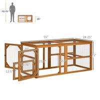HKM-1014717 Expandable 55" Wooden Chicken Coop Add-on with Climate-Friendly Design for Outdoor Hens