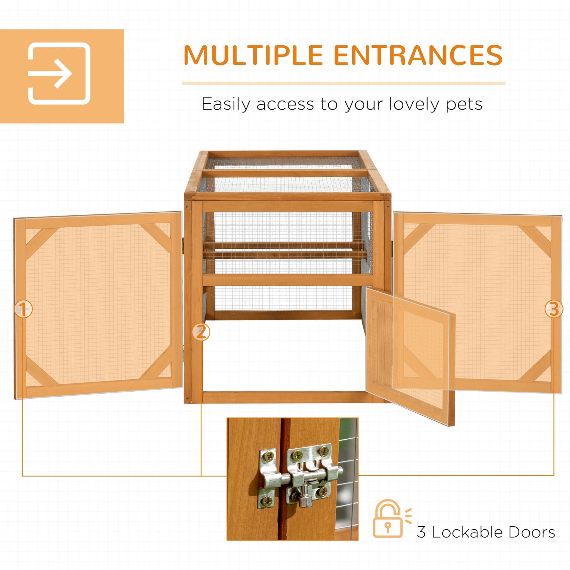 HKM-1014717 Expandable 55" Wooden Chicken Coop Add-on with Climate-Friendly Design for Outdoor Hens