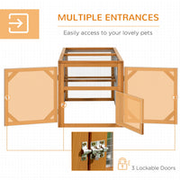 HKM-1014717 Expandable 55" Wooden Chicken Coop Add-on with Climate-Friendly Design for Outdoor Hens