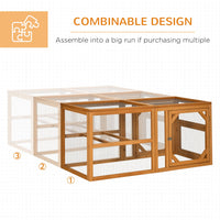 HKM-1014717 Expandable 55" Wooden Chicken Coop Add-on with Climate-Friendly Design for Outdoor Hens