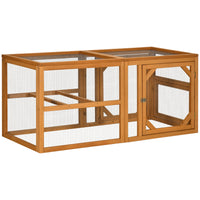 HKM-1014717 Expandable 55" Wooden Chicken Coop Add-on with Climate-Friendly Design for Outdoor Hens
