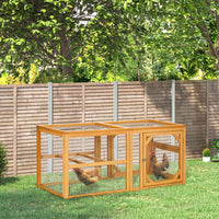 HKM-1014717 Expandable 55" Wooden Chicken Coop Add-on with Climate-Friendly Design for Outdoor Hens