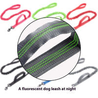 HKM-1014845 Reflective Nylon Retractable Dog Leash with Elastic Hand Grip - Multiple Colors Available