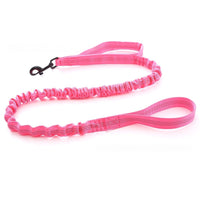 HKM-1014845 Reflective Nylon Retractable Dog Leash with Elastic Hand Grip - Multiple Colors Available