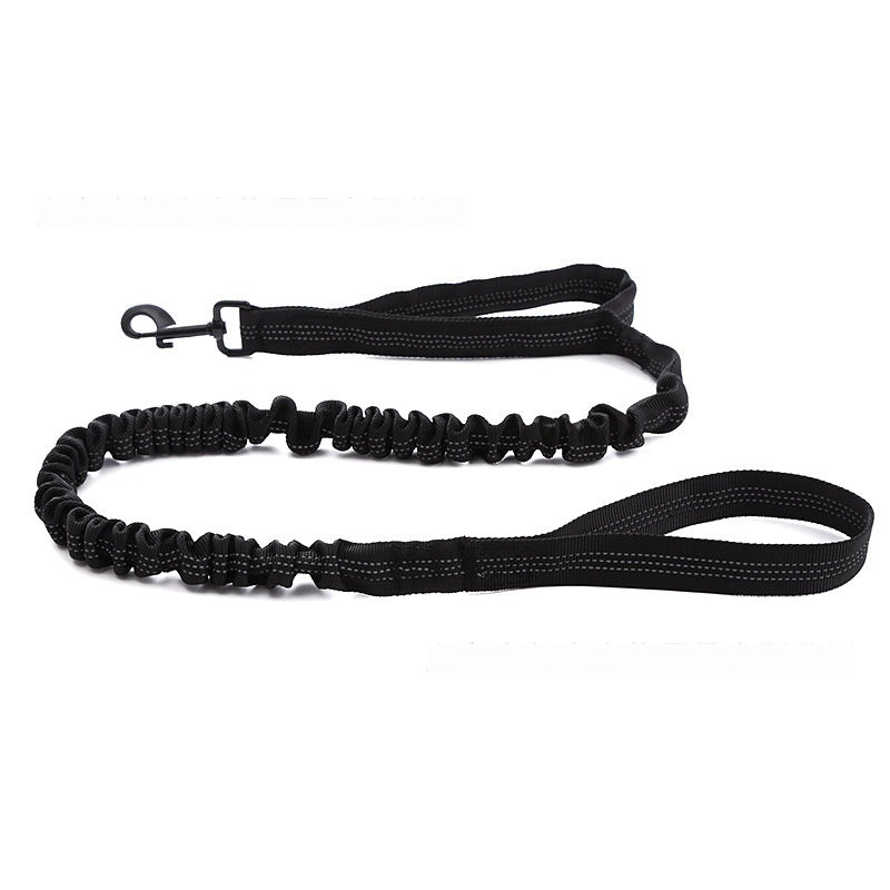 HKM-1014845 Reflective Nylon Retractable Dog Leash with Elastic Hand Grip - Multiple Colors Available