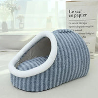 HKM-1015101 Thickened 3D Dog and Cat Bed for Autumn and Winter - Removable Sponge Striped Nest Sofa, Multiple Sizes Available