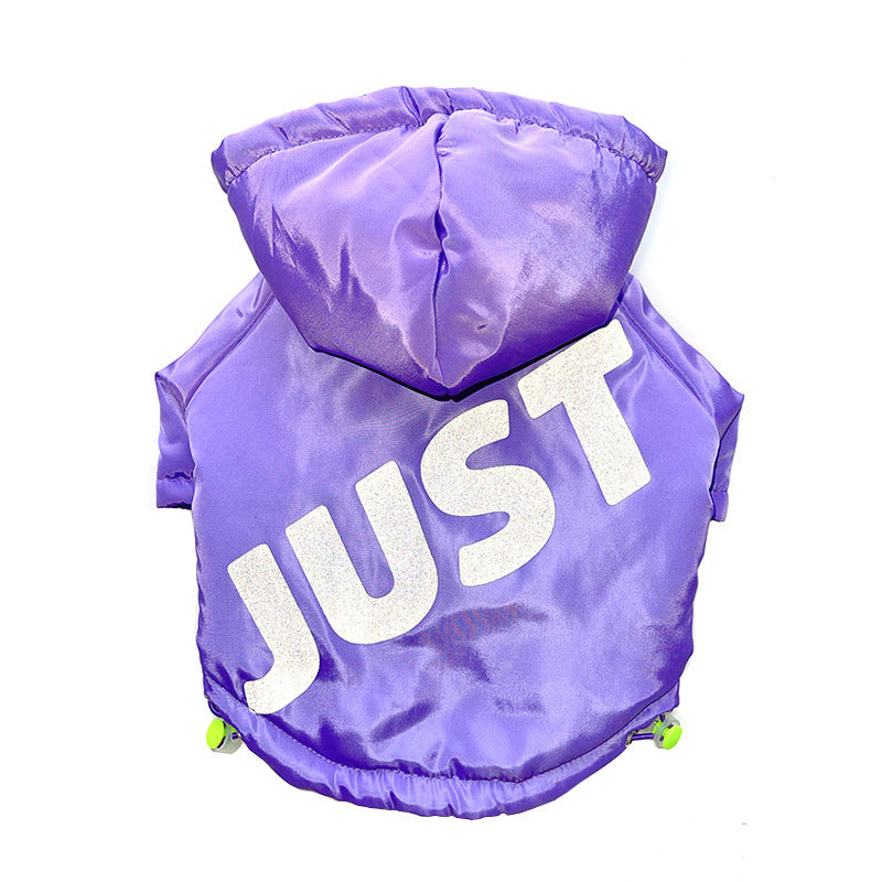 HKM-1015229 Cozy Purple Winter Dog Cotton Clothes for Warmth and Style