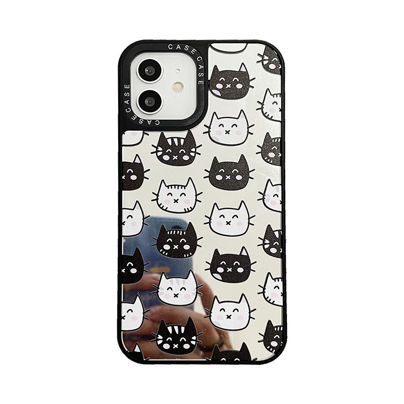 HKM-101651 Liquid Silicone Mobile Phone Case for iPhone 11 Pro Max, 11, XS Max - Floral Oil Painting Design with PC and Leather Texture