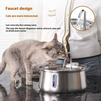 HKM-1016893 4L Stainless Steel Pet Water Dispenser with Window for Dogs and Cats