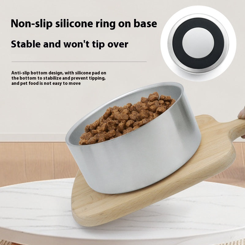 HKM-1017021 Double-Layer 304 Stainless Steel Pet Bowl in Multiple Colors for Cats