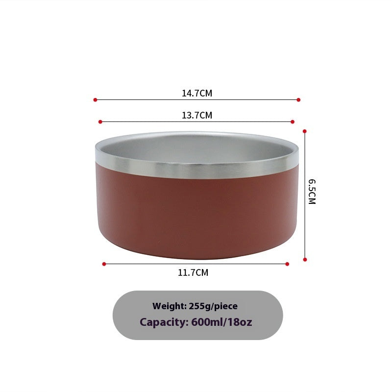 HKM-1017021 Double-Layer 304 Stainless Steel Pet Bowl in Multiple Colors for Cats