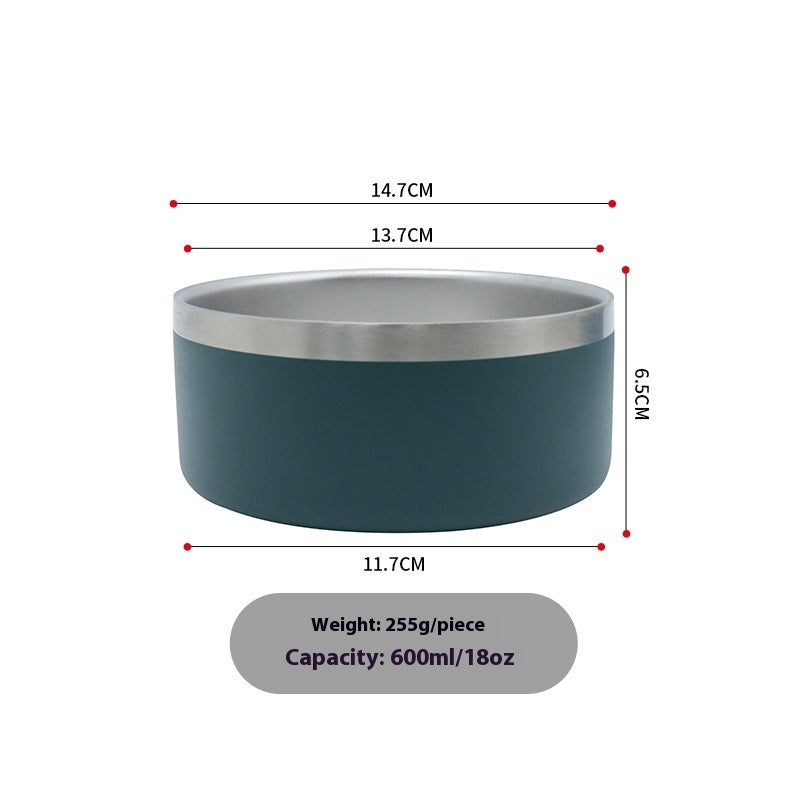 HKM-1017021 Double-Layer 304 Stainless Steel Pet Bowl in Multiple Colors for Cats