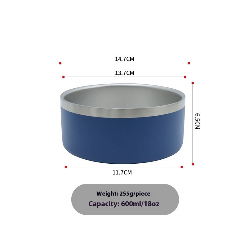 HKM-1017021 Double-Layer 304 Stainless Steel Pet Bowl in Multiple Colors for Cats