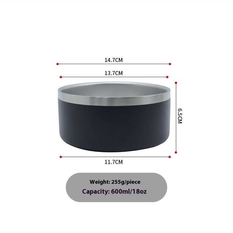 HKM-1017021 Double-Layer 304 Stainless Steel Pet Bowl in Multiple Colors for Cats