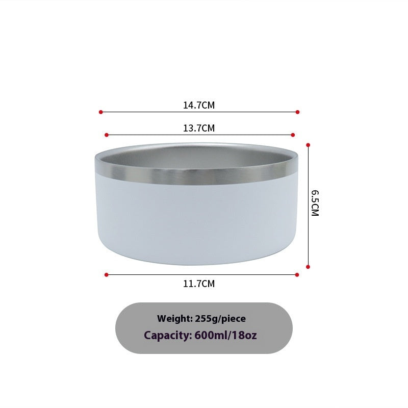 HKM-1017021 Double-Layer 304 Stainless Steel Pet Bowl in Multiple Colors for Cats