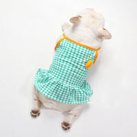 HKM-1017405 Summer Pet Dog Sling Skirt in Green - Cotton Princess Style for Comfortable Wear