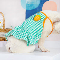 HKM-1017405 Summer Pet Dog Sling Skirt in Green - Cotton Princess Style for Comfortable Wear