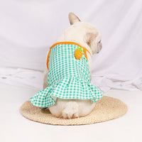 HKM-1017405 Summer Pet Dog Sling Skirt in Green - Cotton Princess Style for Comfortable Wear